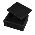 Marble Rectangular Box w/ Removable Lid (Jet Black)